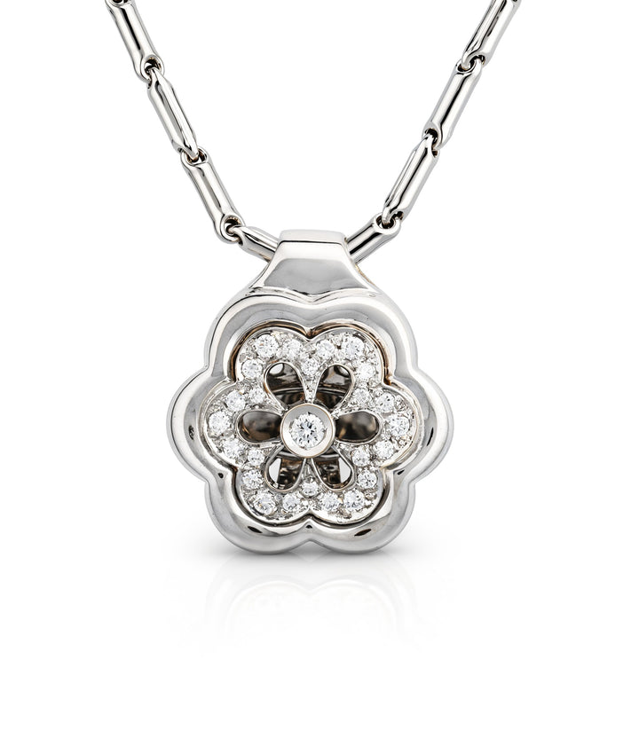 18kt Estate Chimento White Gold Diamond Necklace