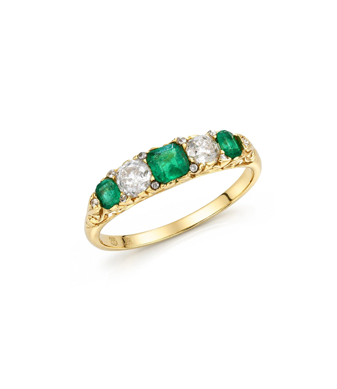 18kt Estate Emerald and Diamond Ring