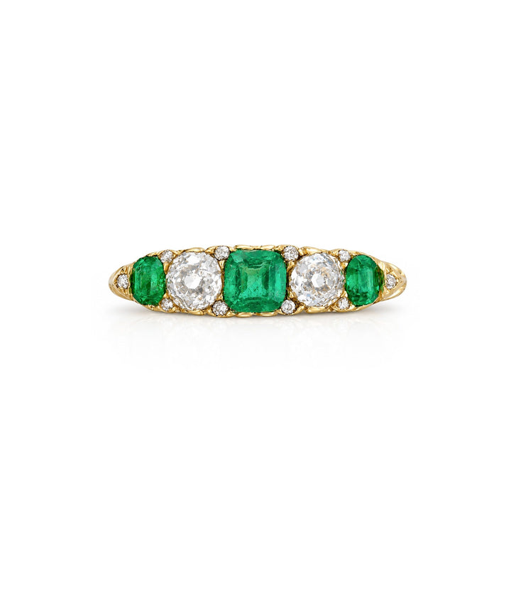 18kt Estate Emerald and Diamond Ring