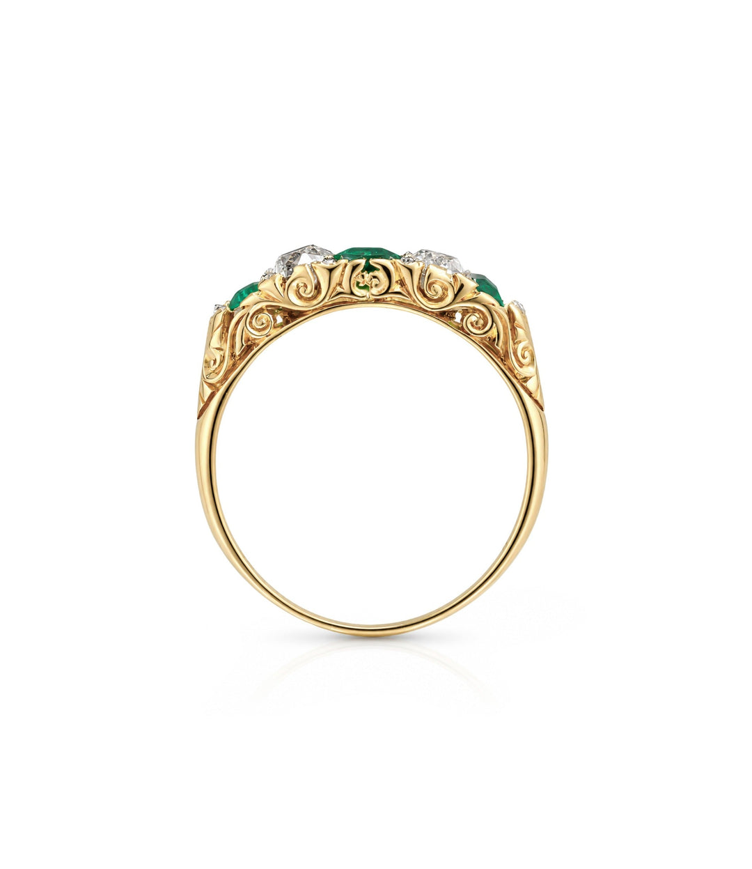 18kt Estate Emerald and Diamond Ring