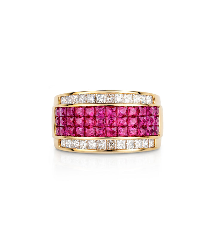 18kt Estate Ruby Diamond Ring
