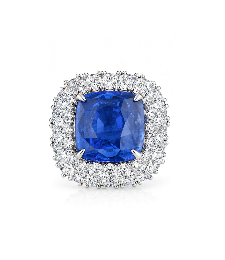 18kt Estate Sapphire and Diamond Cocktail Ring