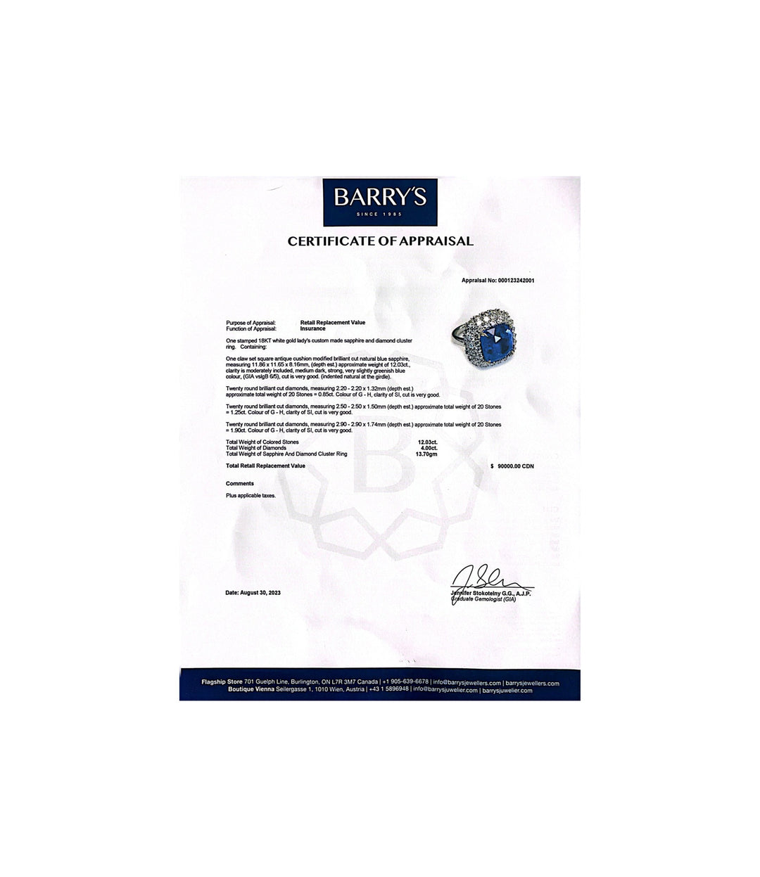 18kt Estate Sapphire and Diamond Cocktail Ring