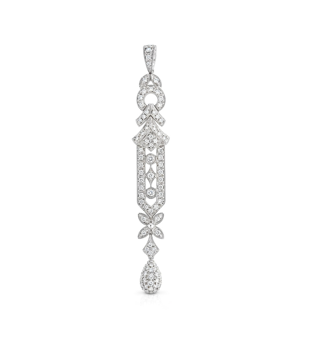 18kt Estate White Gold Diamond Pendant