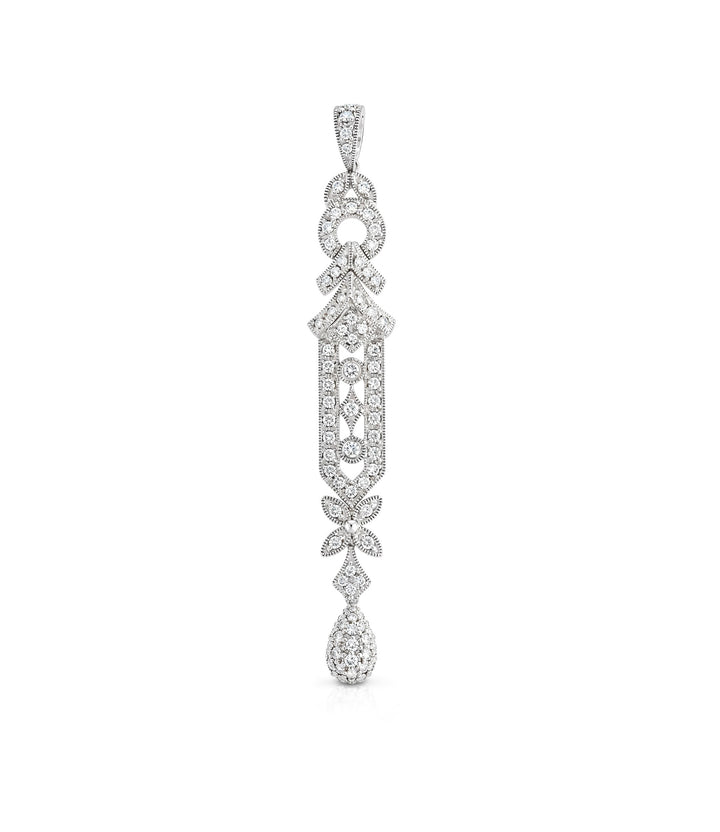 18kt Estate White Gold Diamond Pendant