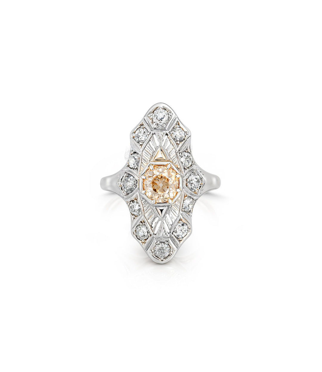 18kt Estate White Gold Diamond Ring