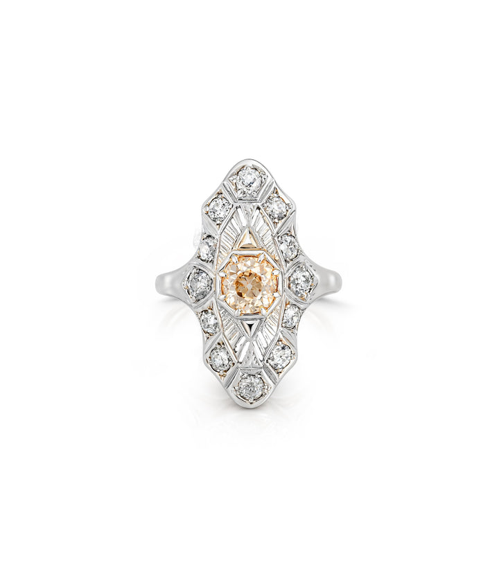 18kt Estate White Gold Diamond Ring