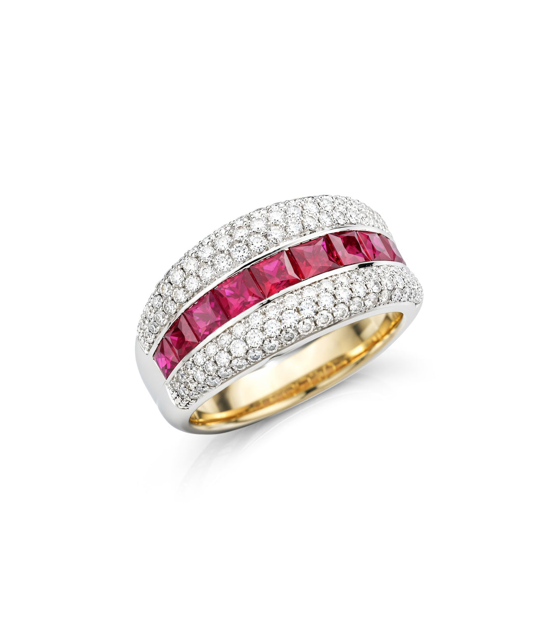18kt Estate White Gold Ruby Diamond Ring