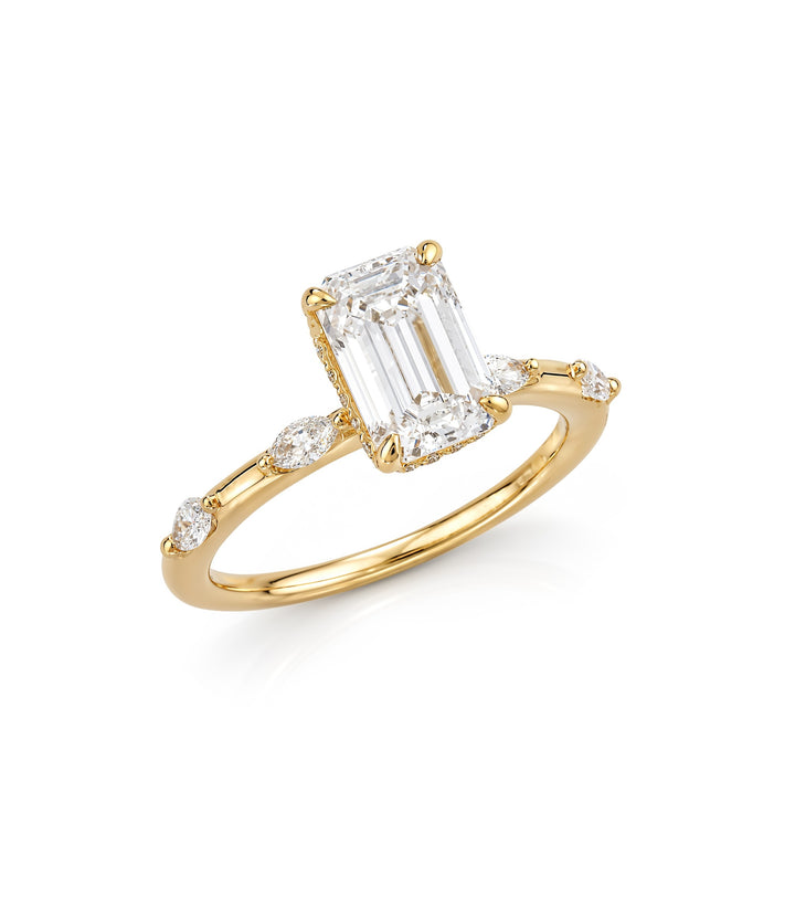18kt Lab Grown Emerald Cut Diamond Ring