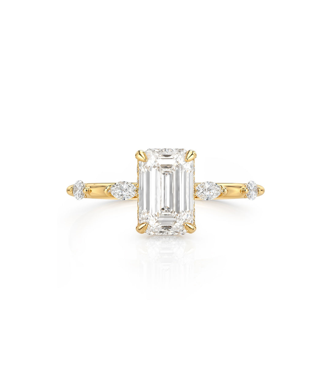 18kt Lab Grown Emerald Cut Diamond Ring