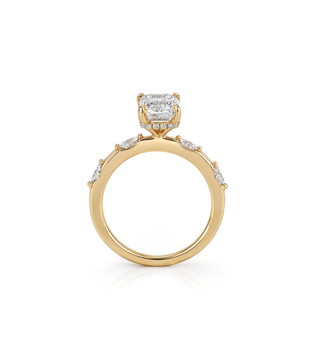 18kt Lab Grown Emerald Cut Diamond Ring