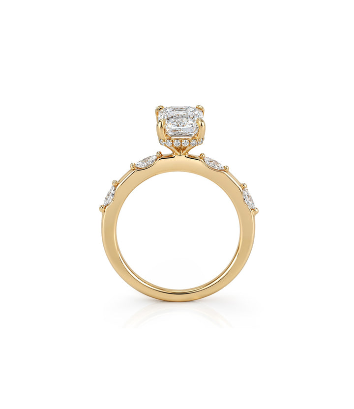 18kt Lab Grown Emerald Cut Diamond Ring