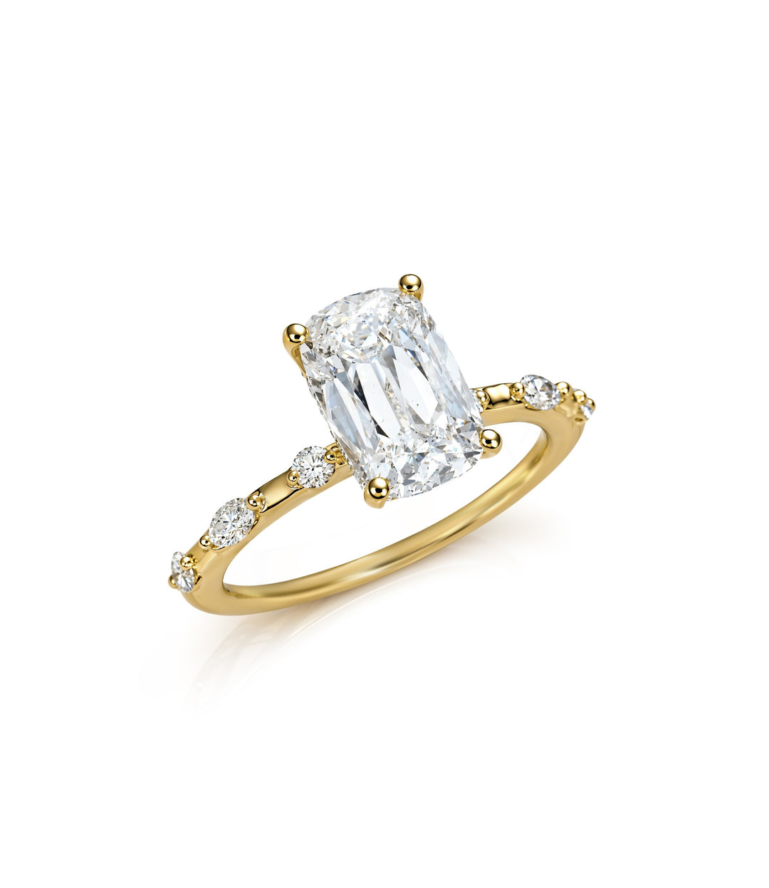 18kt Lab Grown Old Mine Cut Diamond Ring