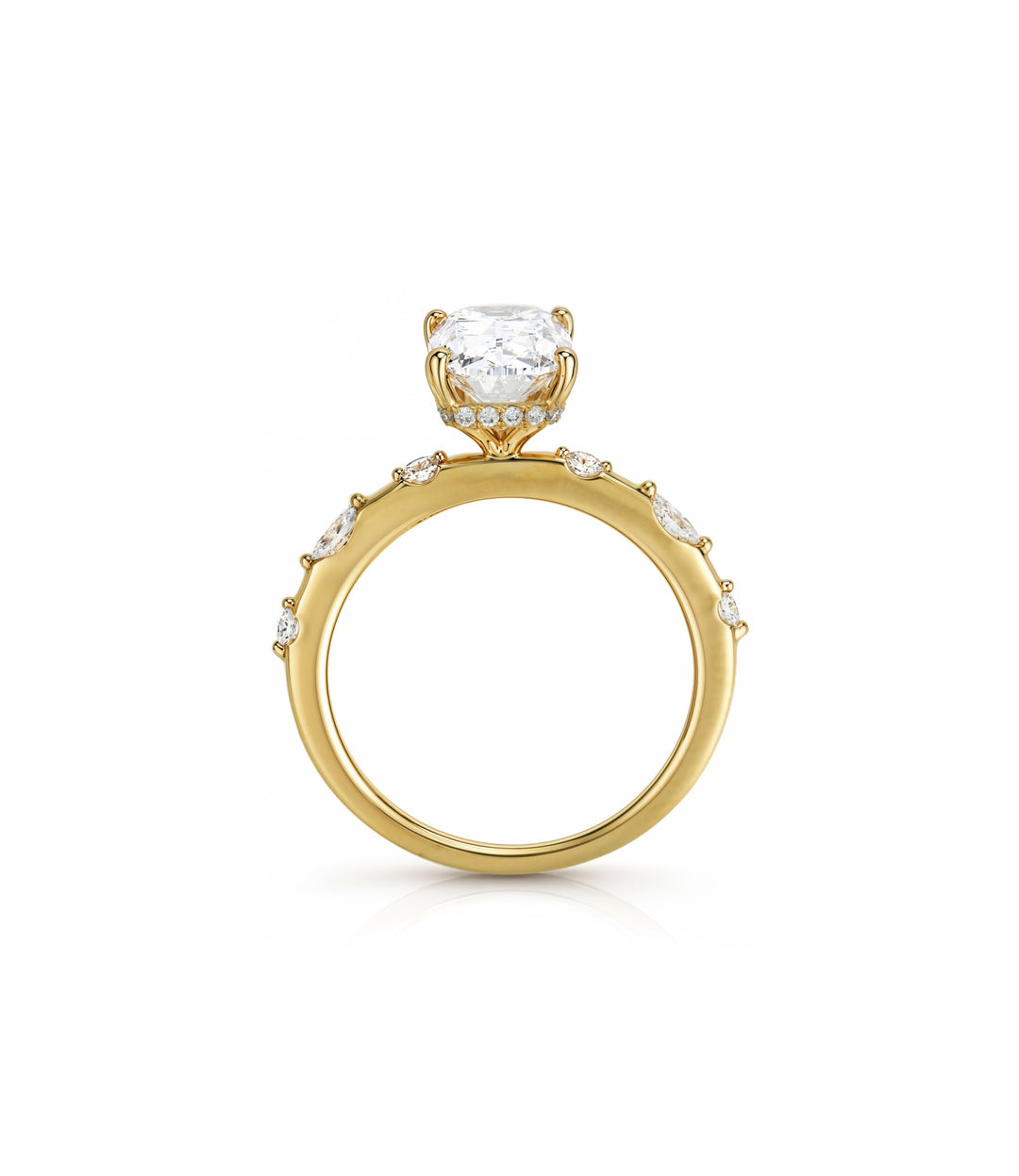 18kt Lab Grown Old Mine Cut Diamond Ring