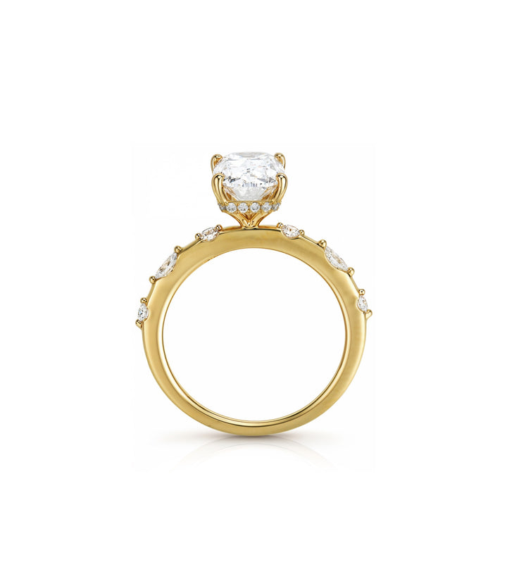 18kt Lab Grown Old Mine Cut Diamond Ring