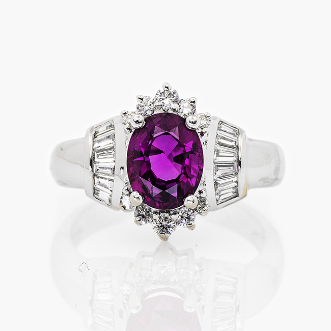 18kt Pink Sapphire Diamond Ring