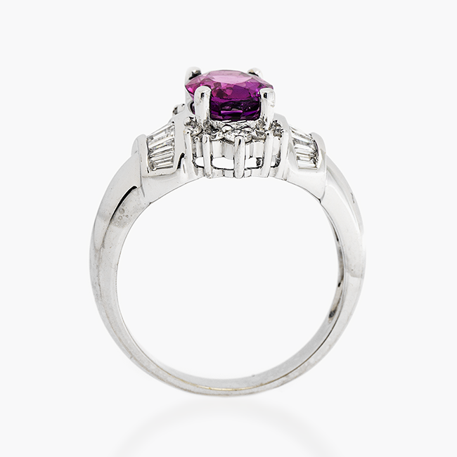 18kt Pink Sapphire Diamond Ring