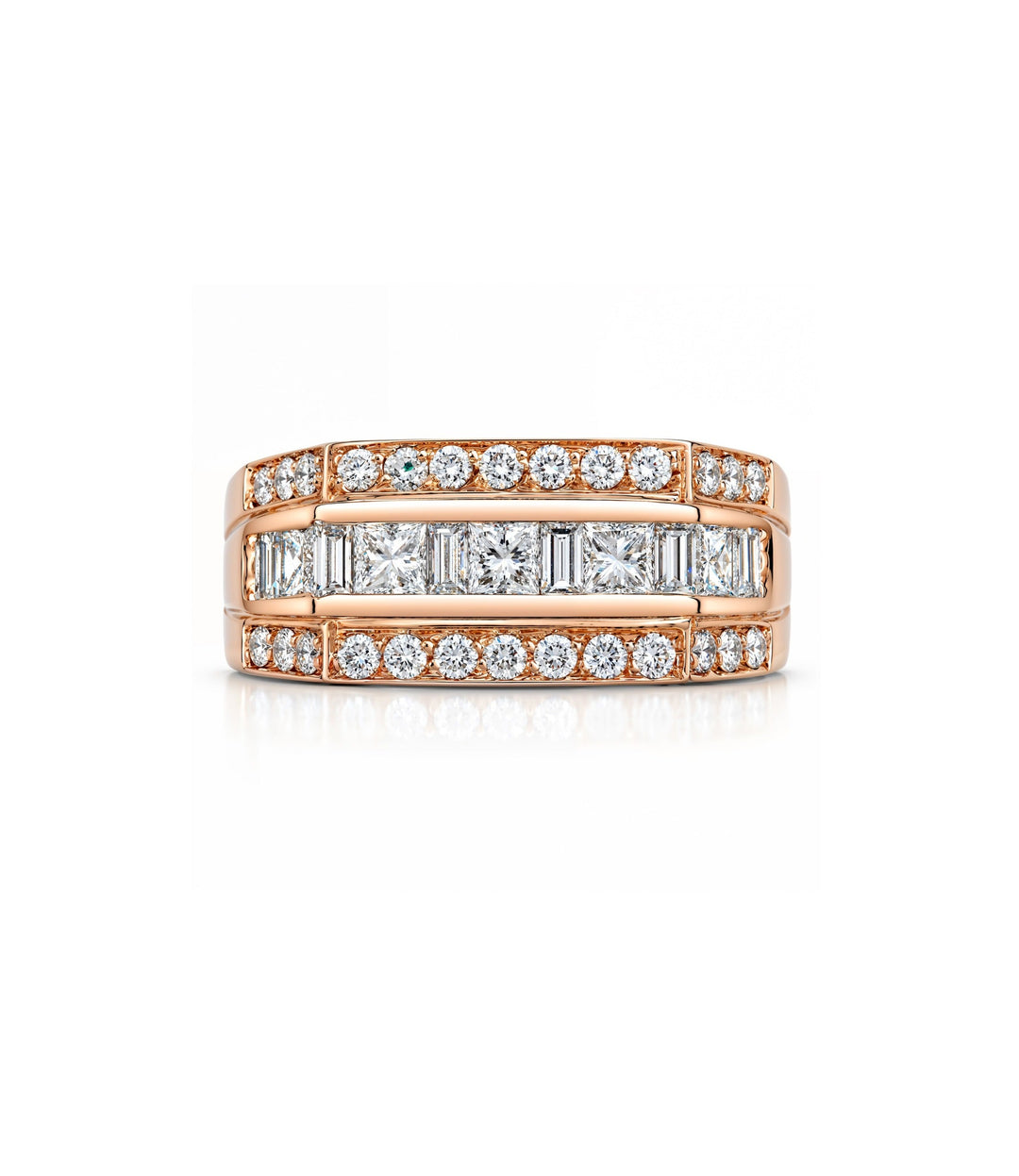 18kt Rose & White Gold Estate Gents Diamond Ring