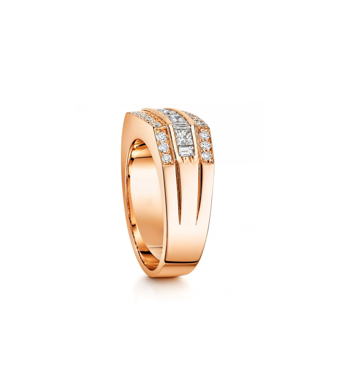 18kt Rose & White Gold Estate Gents Diamond Ring