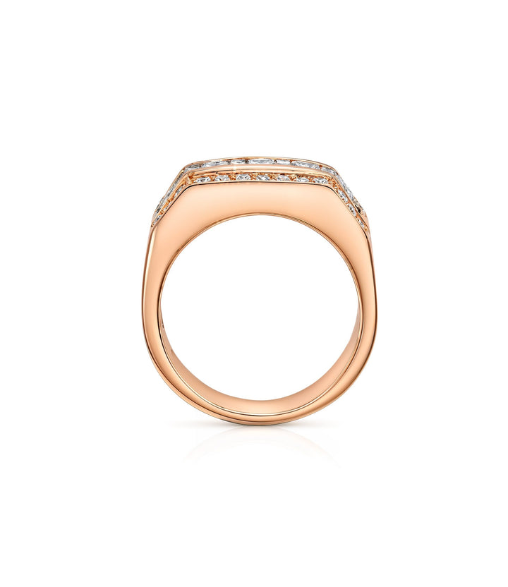 18kt Rose & White Gold Estate Gents Diamond Ring
