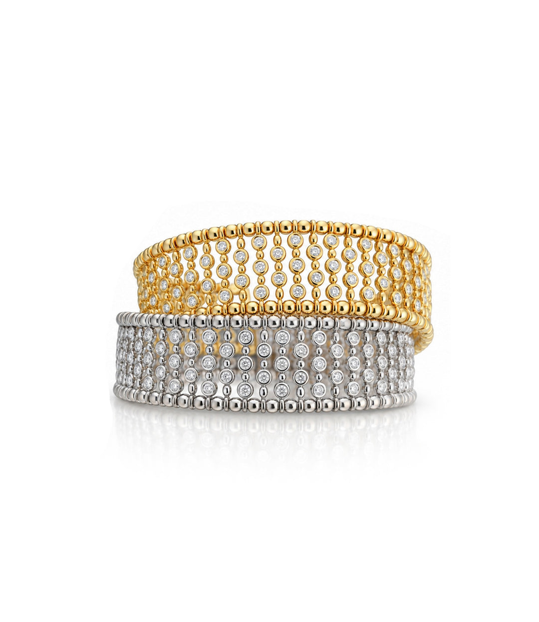 18kt Two Tone Estate Diamond Bangle