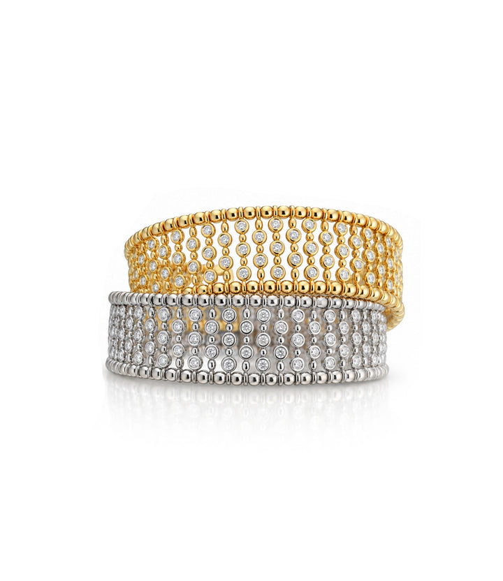 18kt Two Tone Estate Diamond Bangle