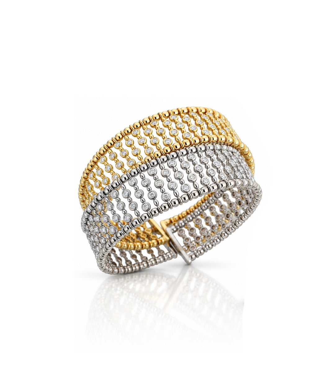 18kt Two Tone Estate Diamond Bangle