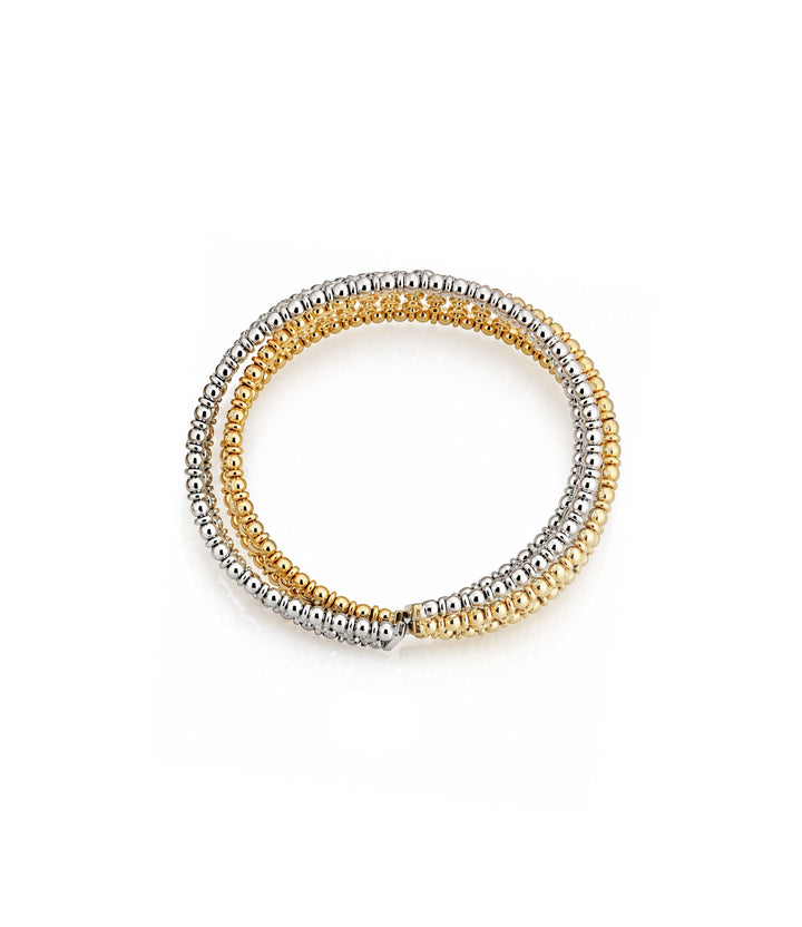 18kt Two Tone Estate Diamond Bangle