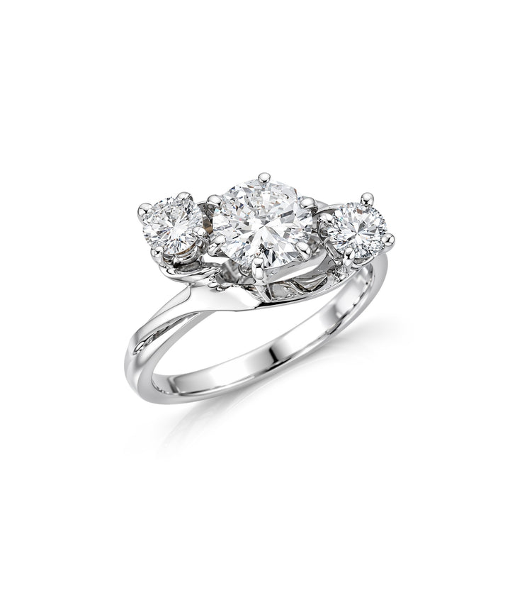 18kt White Gold 3 Stone Diamond Engagement Ring
