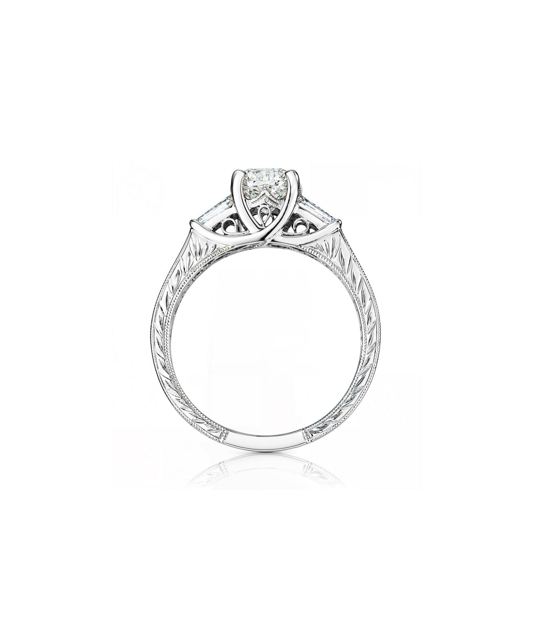 18kt White Gold Cushion Cut Diamond Engagement Ring