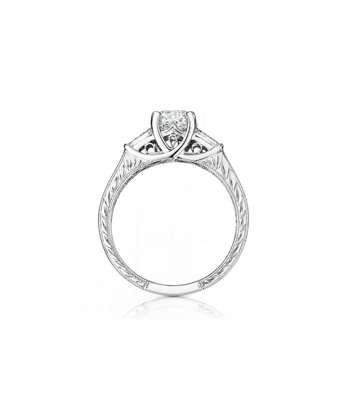 18kt White Gold Cushion Cut Diamond Engagement Ring