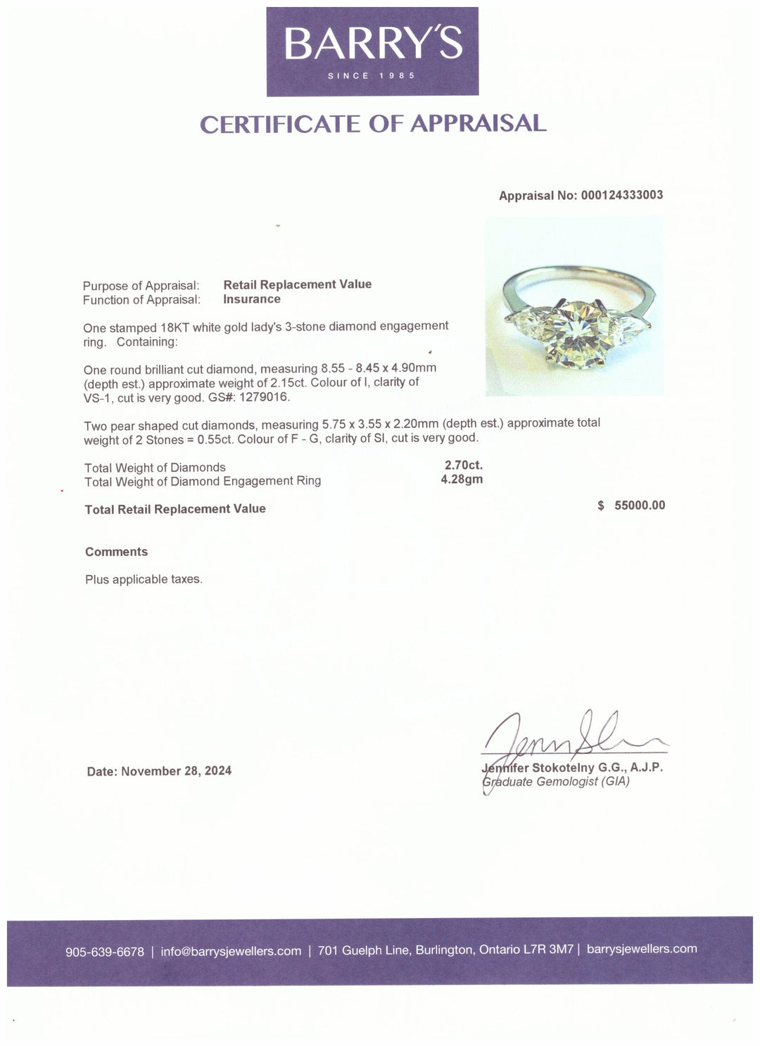 18kt White Gold Diamond Ring