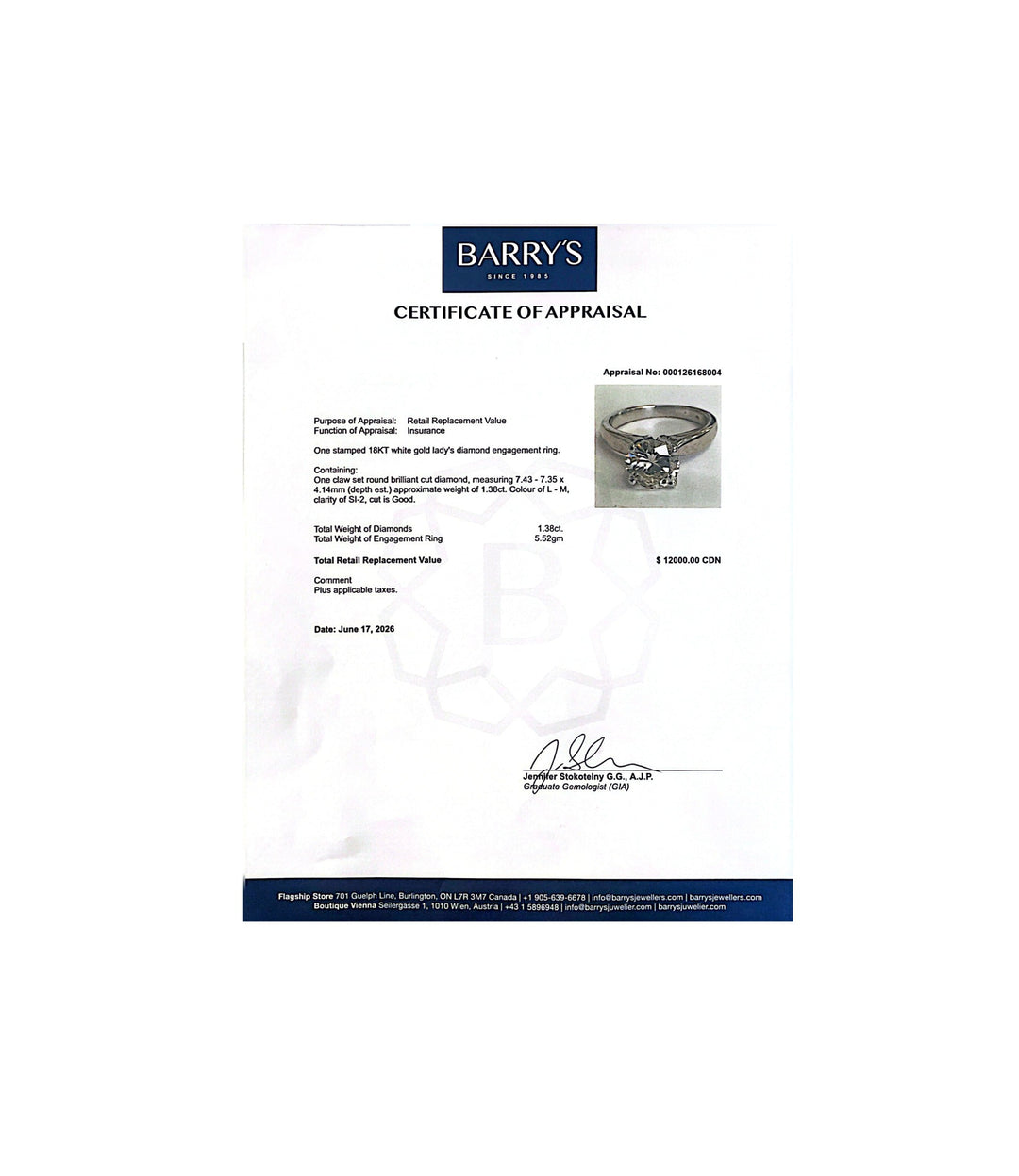 18kt White Gold Diamond Ring