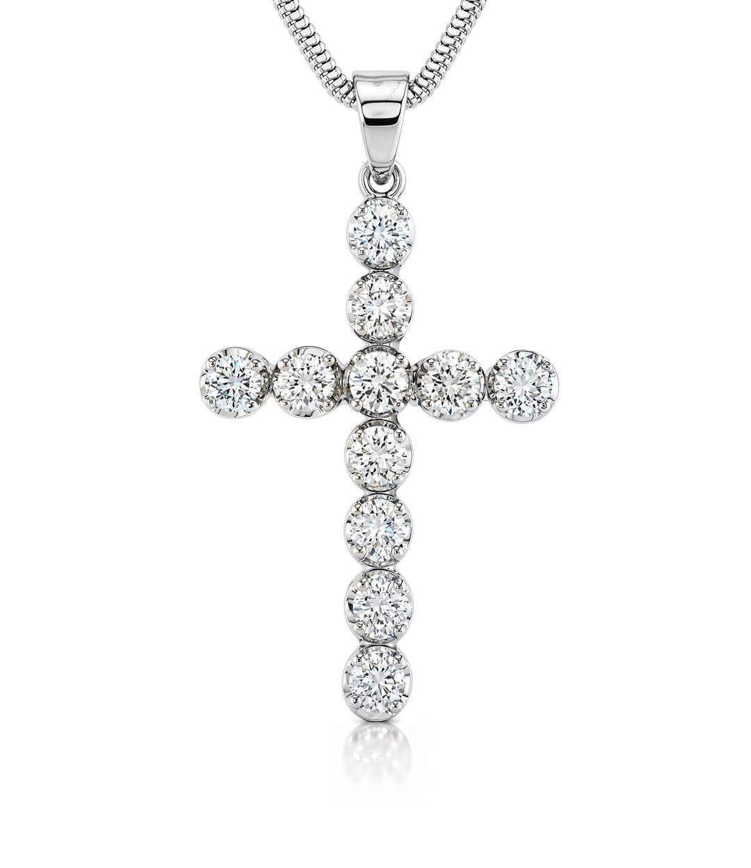 18kt White Gold Estate Diamond Cross