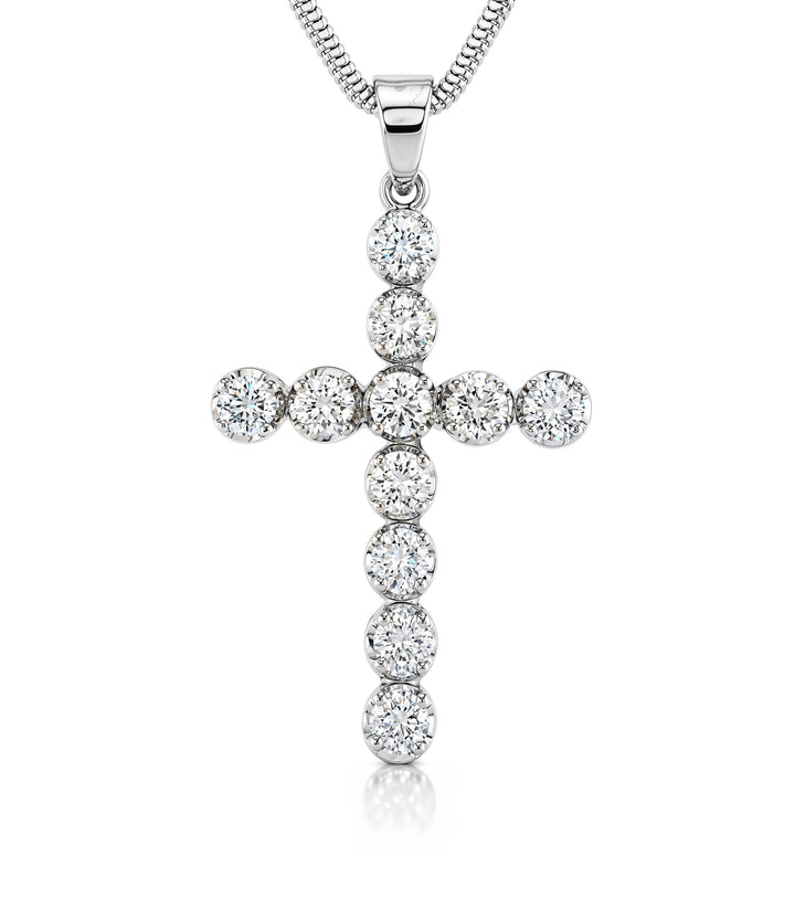 18kt White Gold Estate Diamond Cross