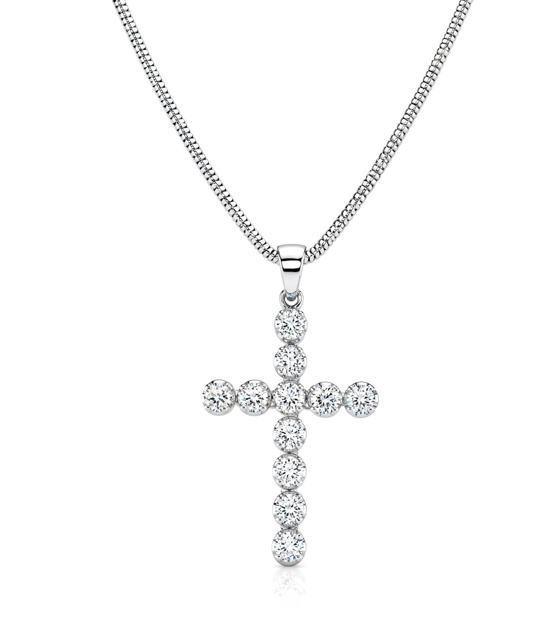 18kt White Gold Estate Diamond Cross