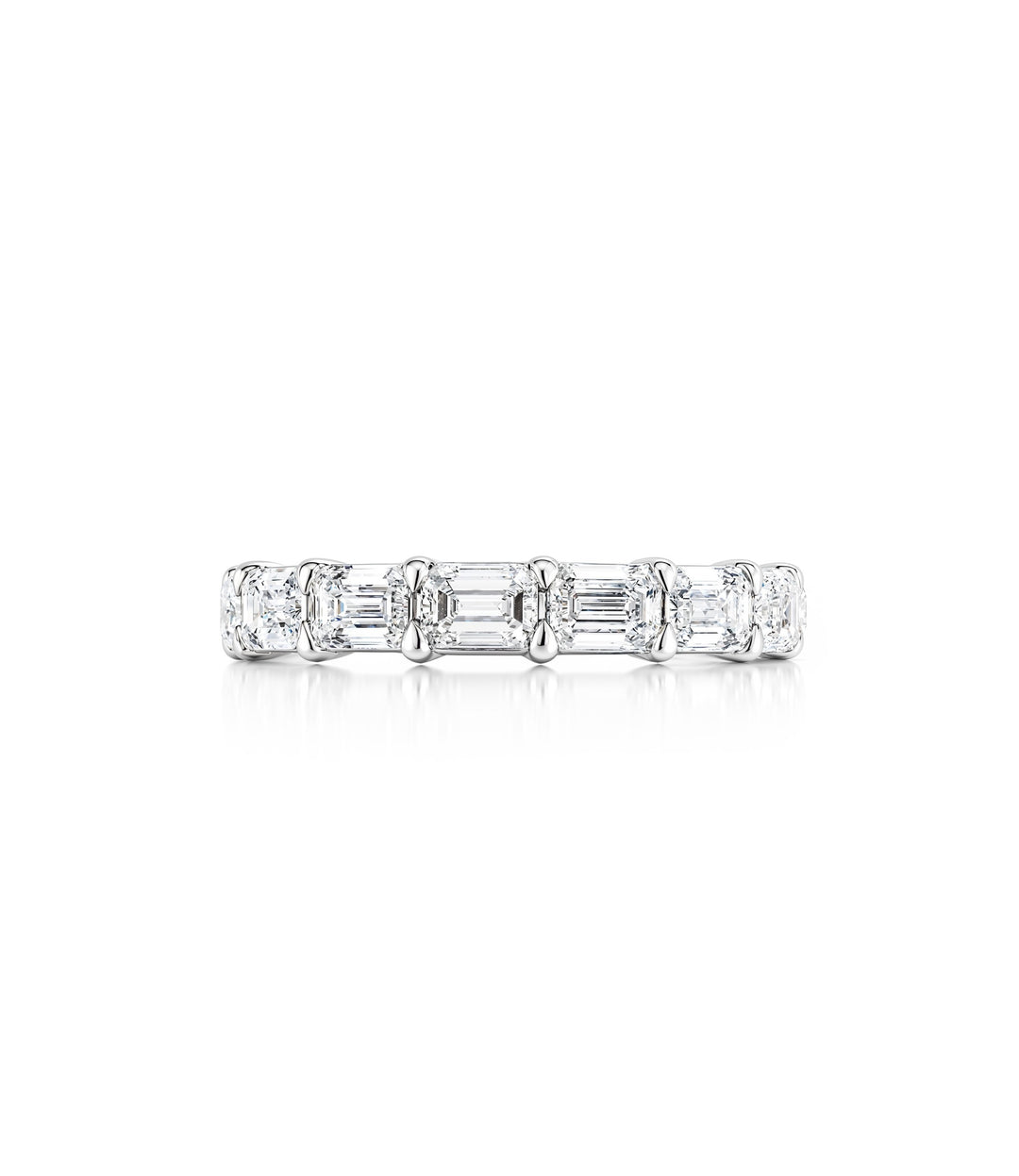 18kt White Gold Lab Grown Emerald Cut Diamond Band