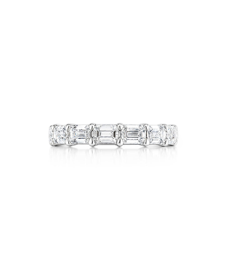 18kt White Gold Lab Grown Emerald Cut Diamond Band