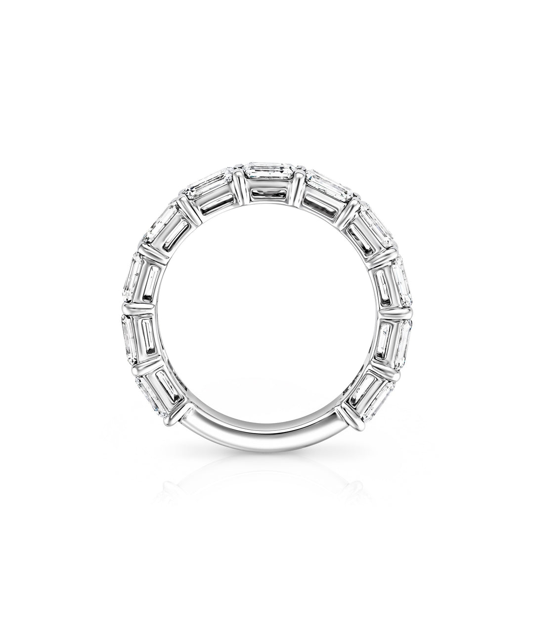 18kt White Gold Lab Grown Emerald Cut Diamond Band