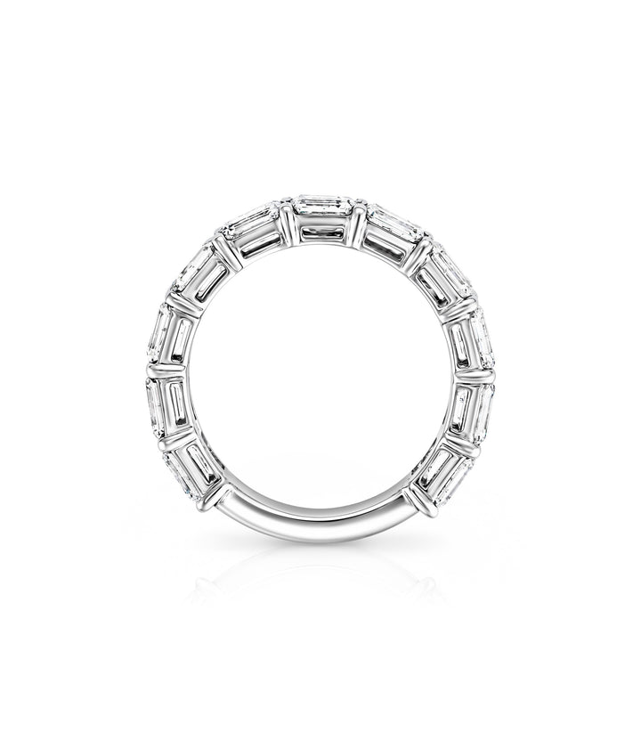 18kt White Gold Lab Grown Emerald Cut Diamond Band