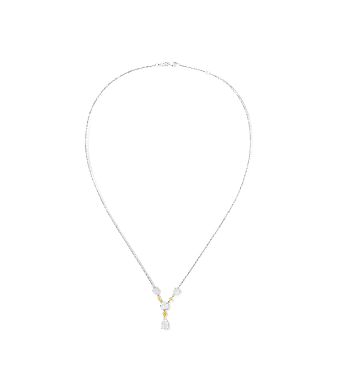 18kt White Gold Maple Leaf Diamonds Melee Necklace