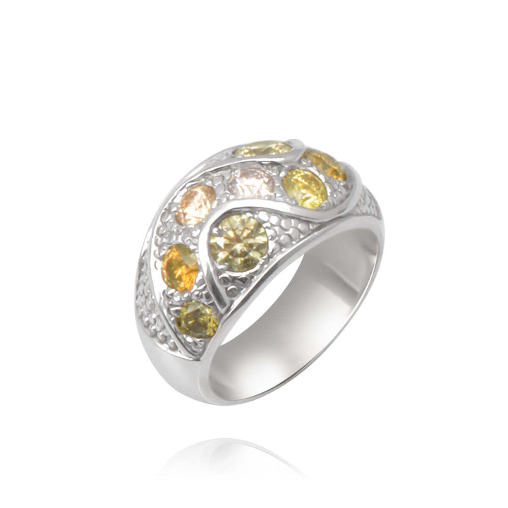18kt White Gold Multi Colour Diamond Ring