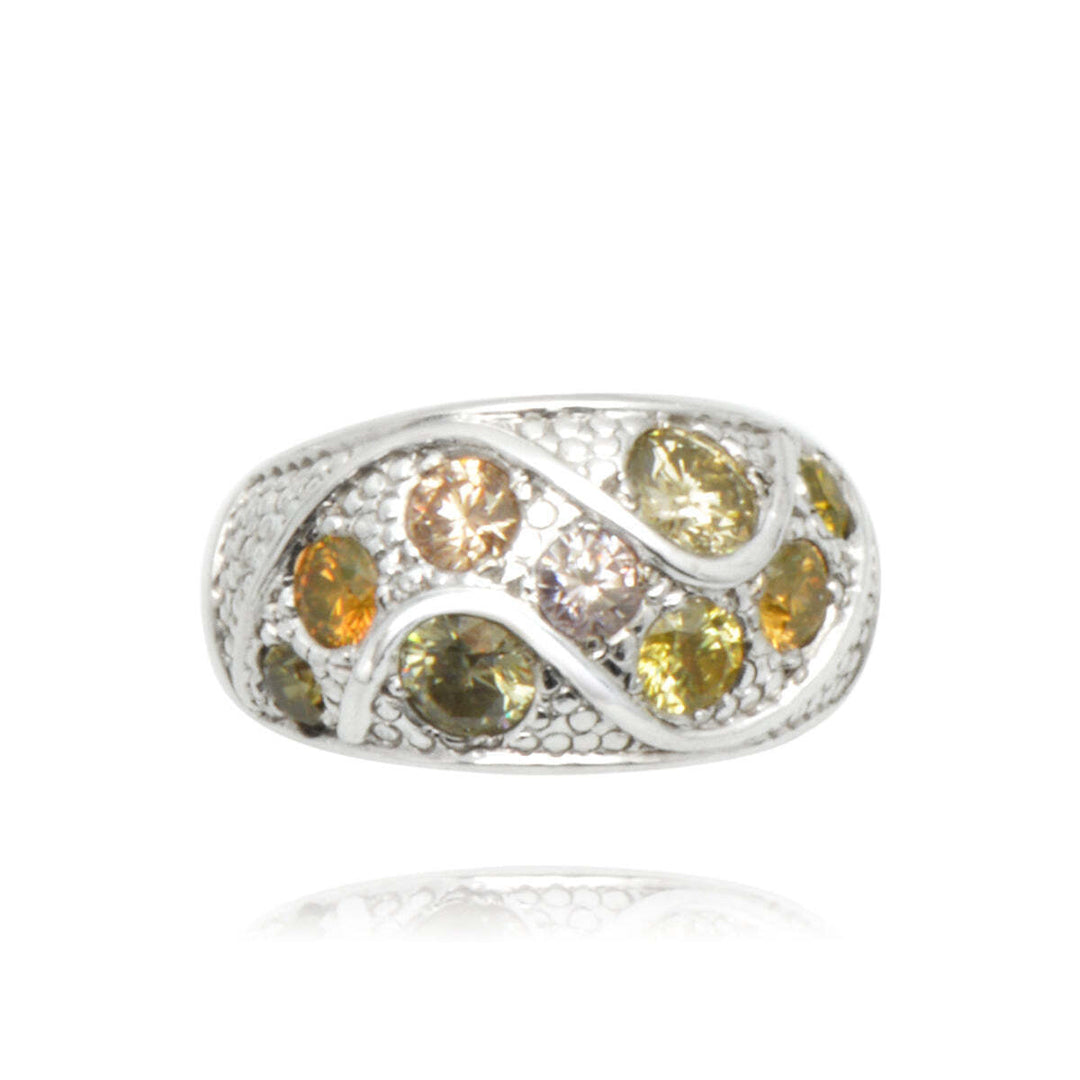 18kt White Gold Multi Colour Diamond Ring