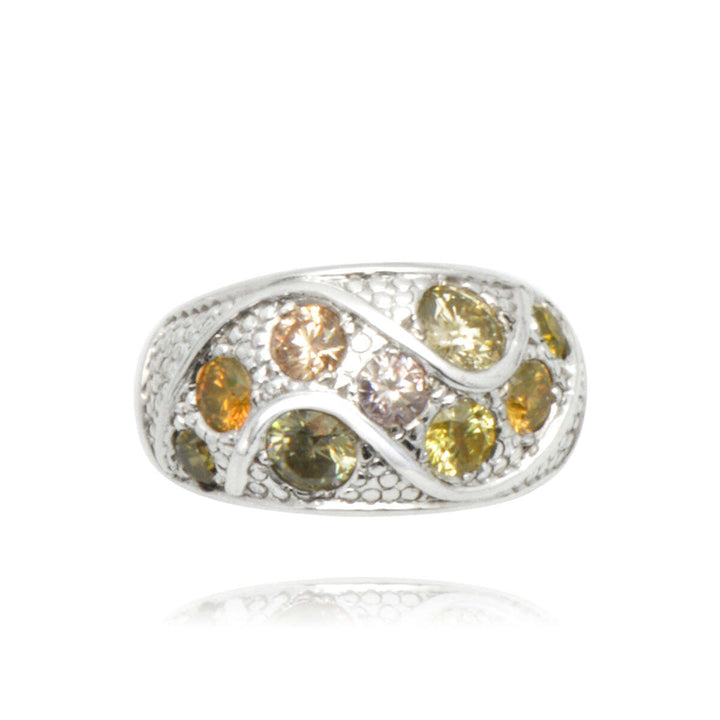 18kt White Gold Multi Colour Diamond Ring