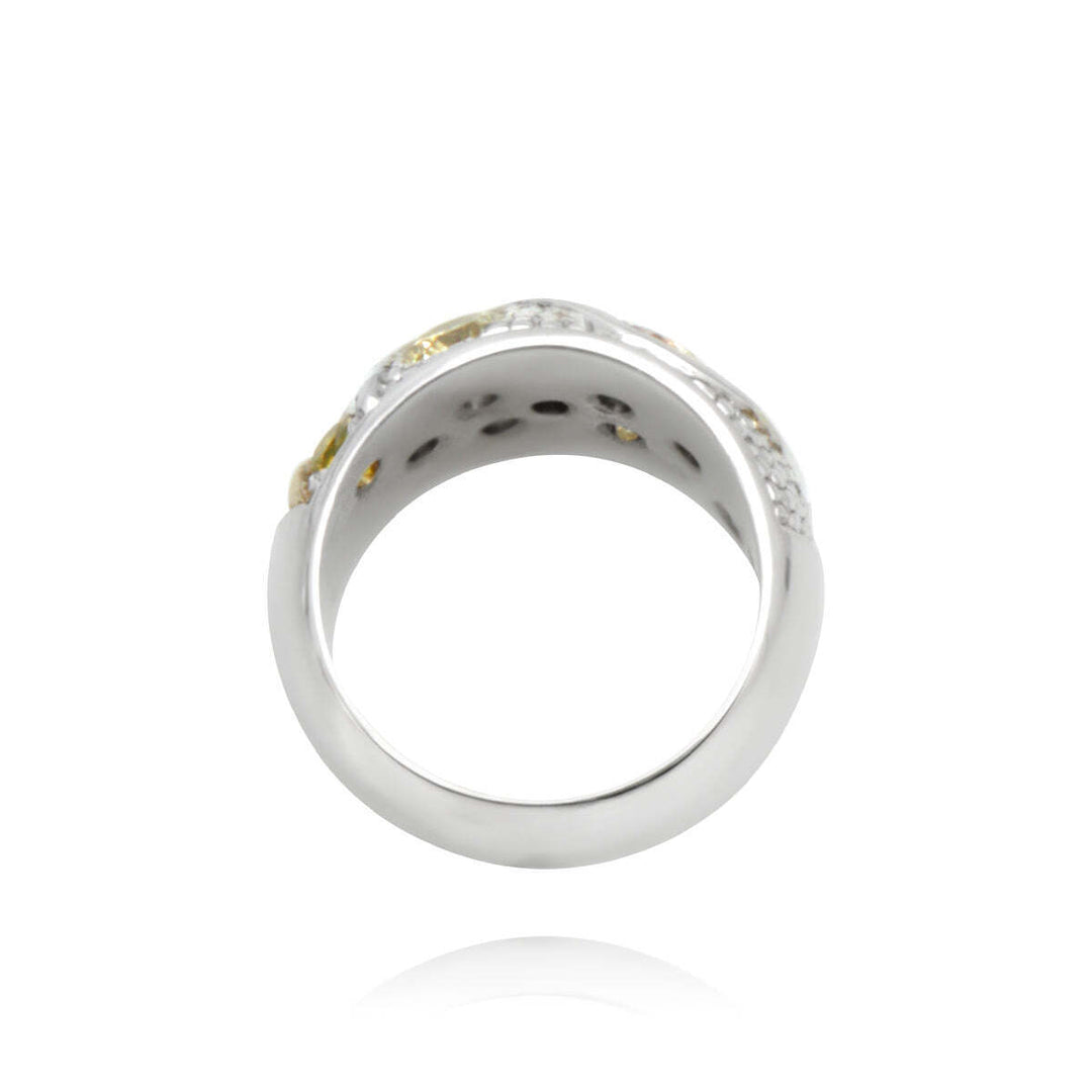 18kt White Gold Multi Colour Diamond Ring