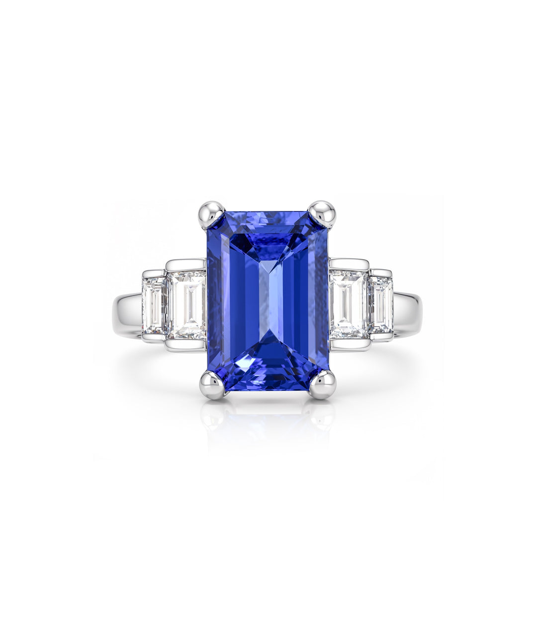 18kt White Gold Tanzanite Diamond Ring