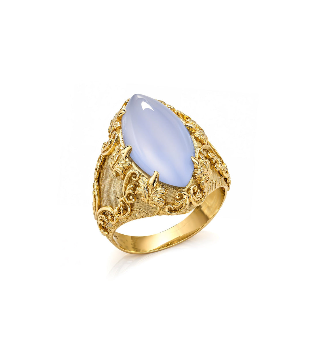 18kt Yellow Gold Estate Chalcedony Ring