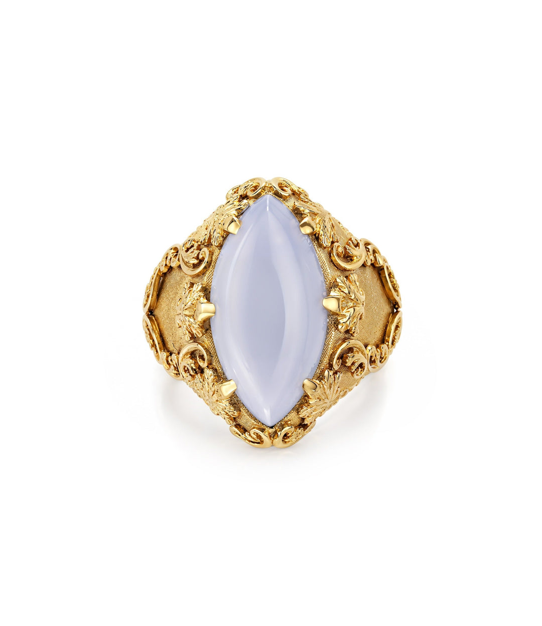 18kt Yellow Gold Estate Chalcedony Ring