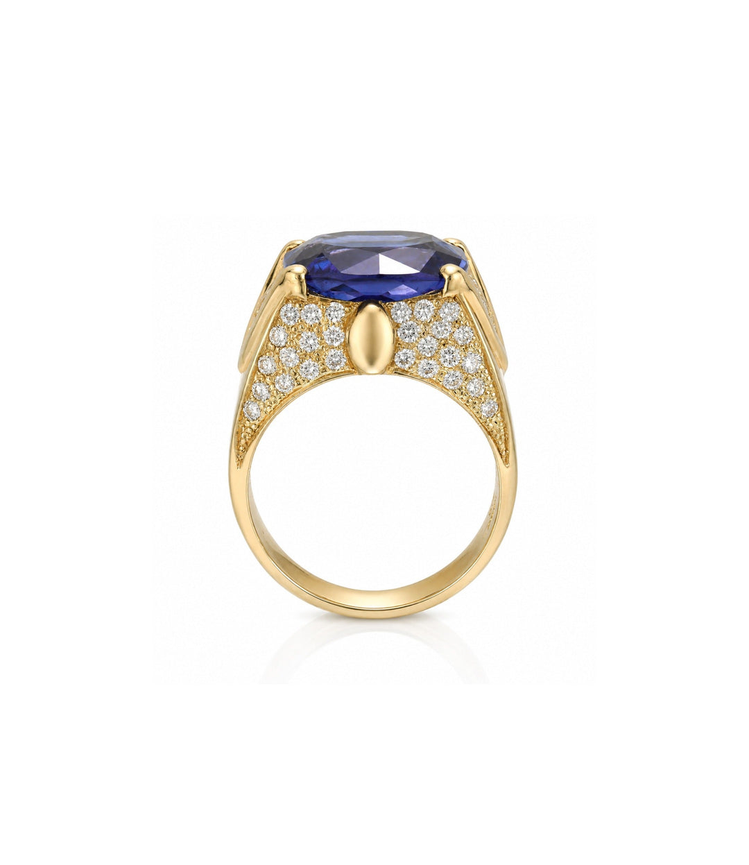 18kt Yellow Gold Estate Tanzanite Diamond Ring