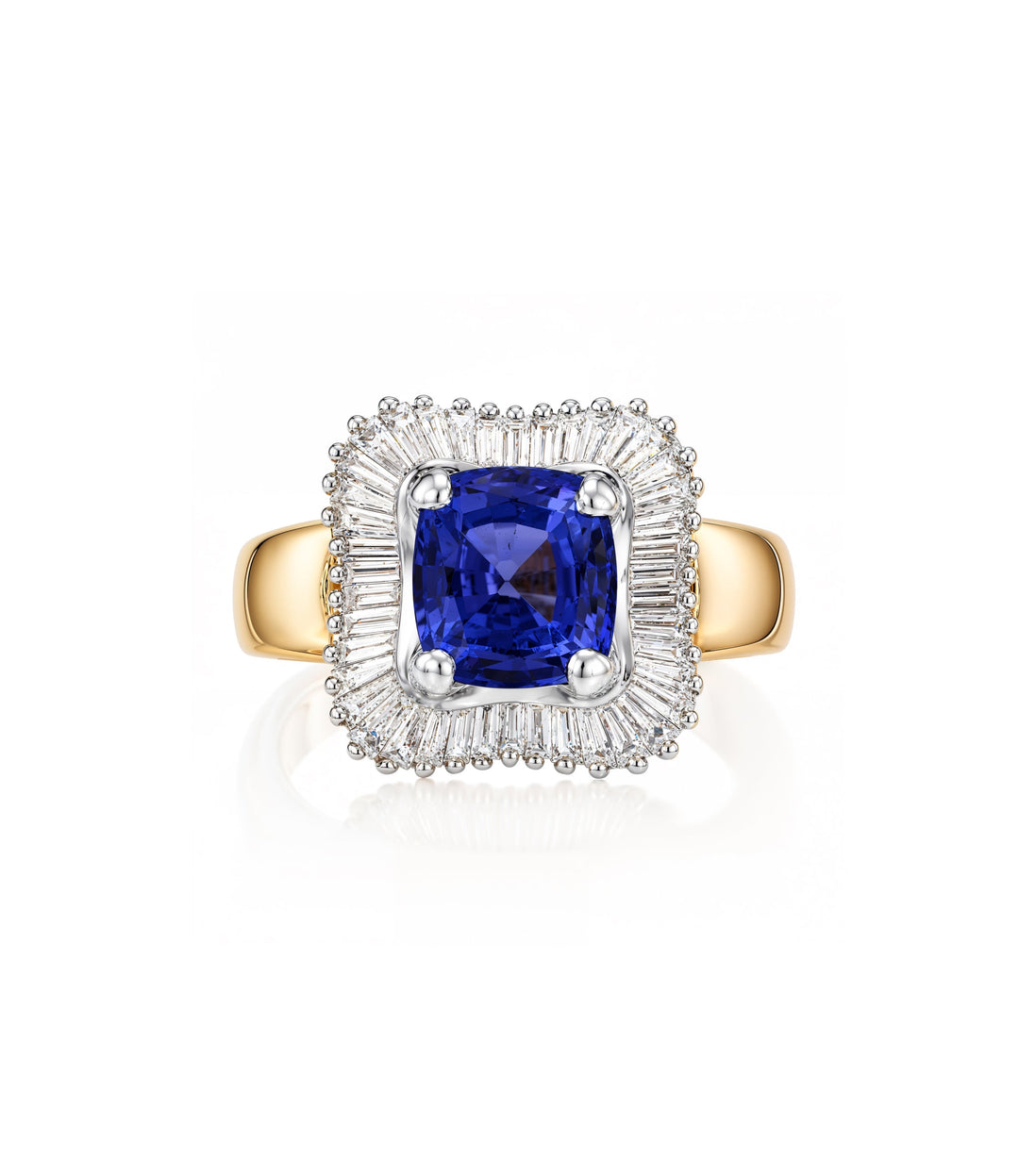 18kt Yellow and White Gold Estate Tanzanite and Diamond Ring